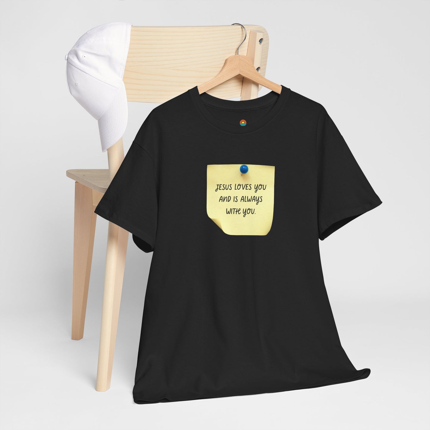 Jesus Loves You Sticky Note T-Shirt 100% Cotton - Faith-Based, Revival, Christian