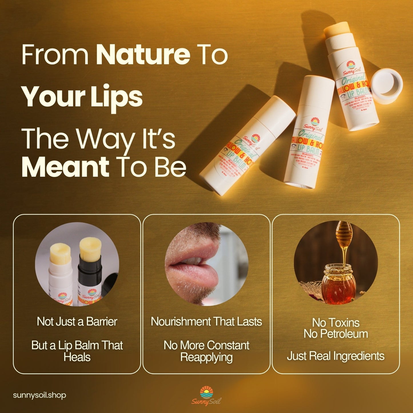 Tallow & Honey Lip Balm (Pack of 3)