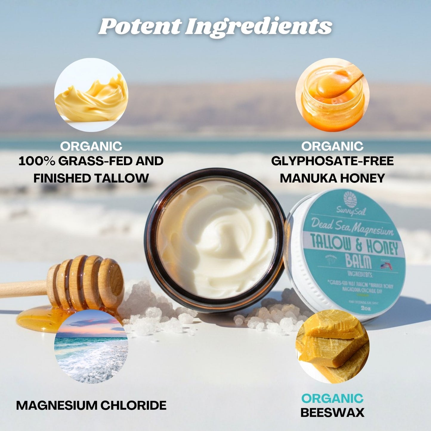 Dead Sea Magnesium Tallow & Honey Balm