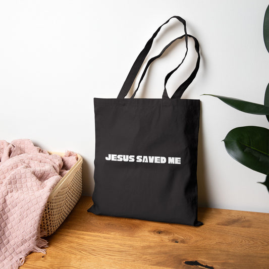 Jesus Saved Me Canvas Tote — Christian Faith Reusable Shopping Bag