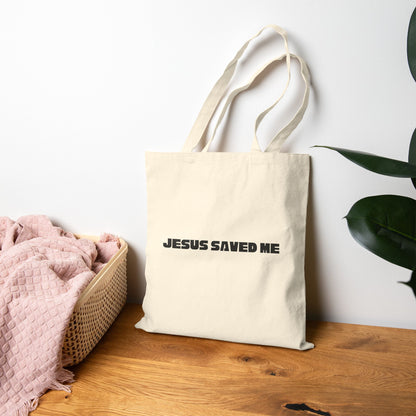 Jesus Saved Me Canvas Tote — Christian Faith Reusable Shopping Bag