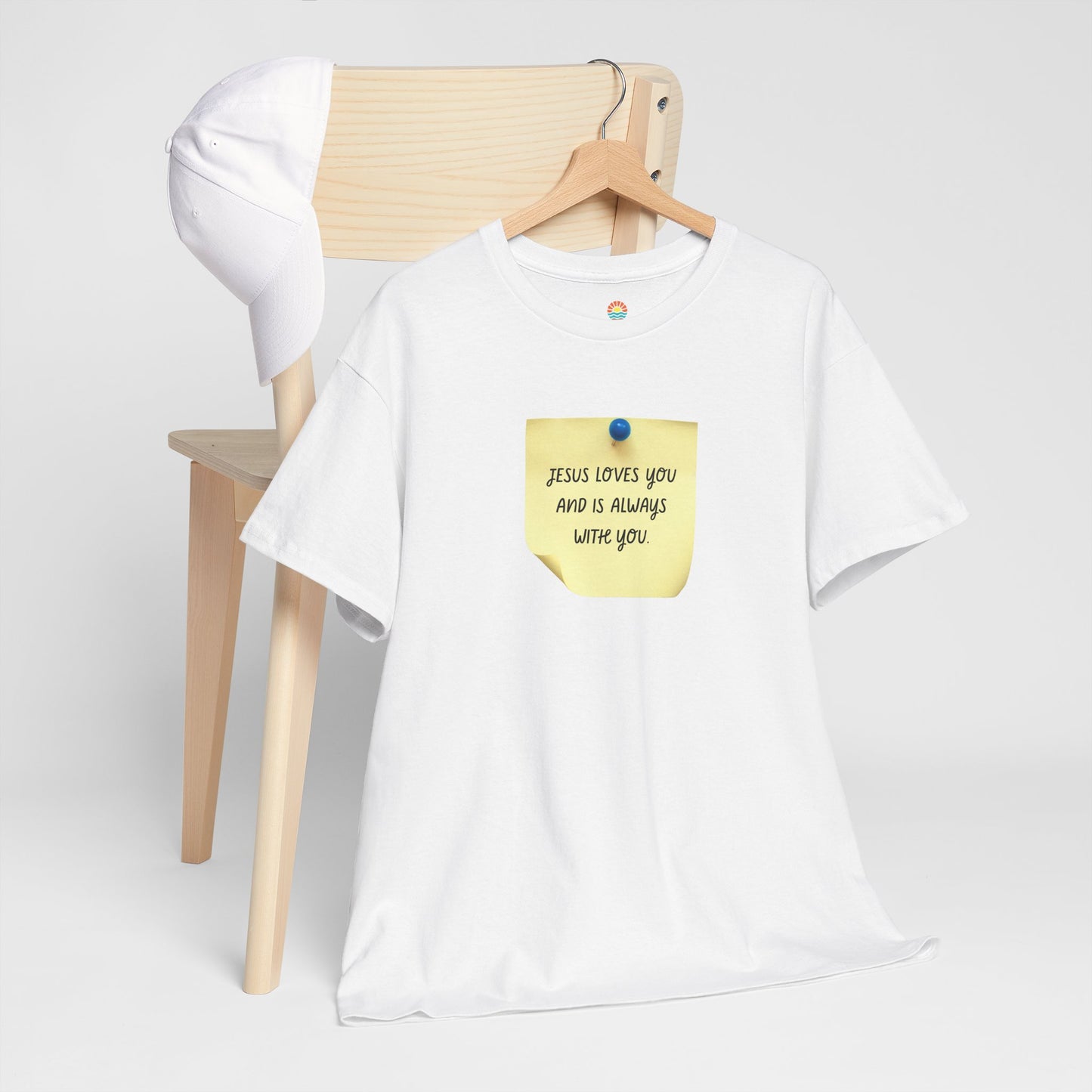 Jesus Loves You Sticky Note T-Shirt 100% Cotton - Faith-Based, Revival, Christian