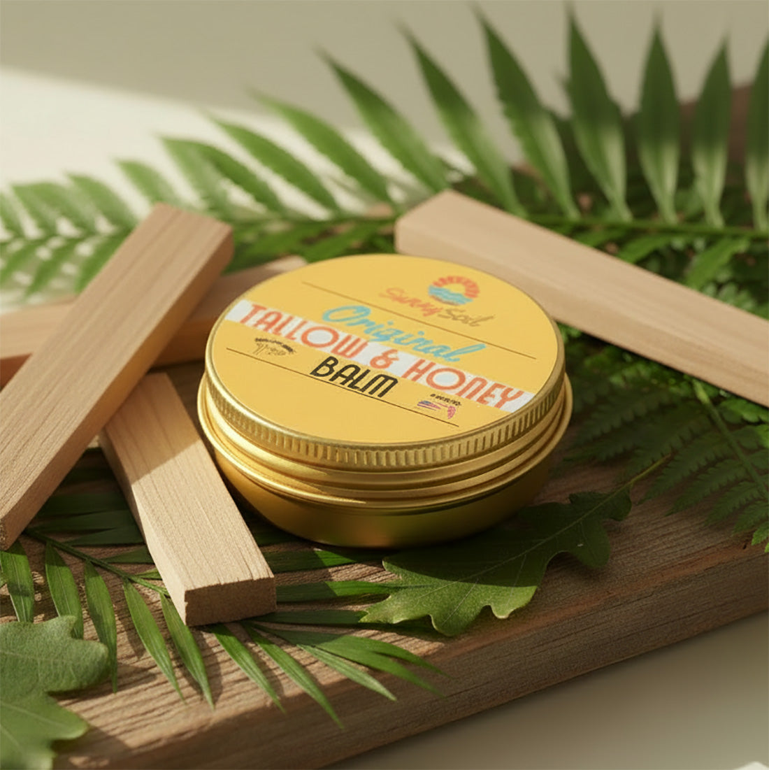 Bálsamo original de sebo y miel con manteca de karité: humectante para el cuerpo y el rostro