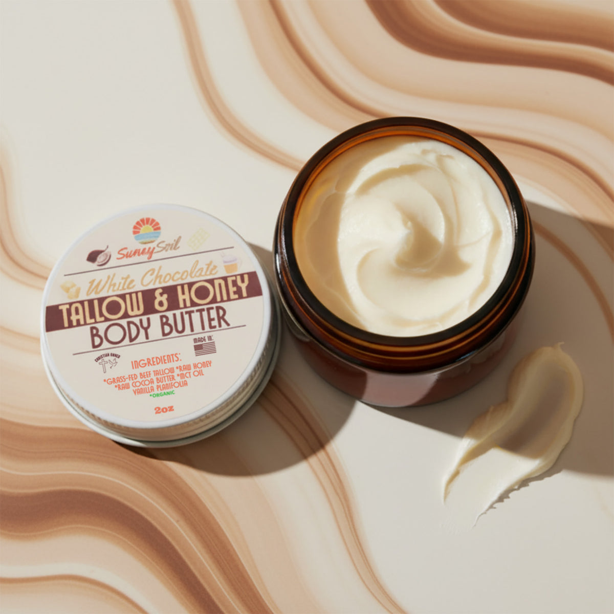 White Chocolate Tallow & Honey Body Butter (2oz)